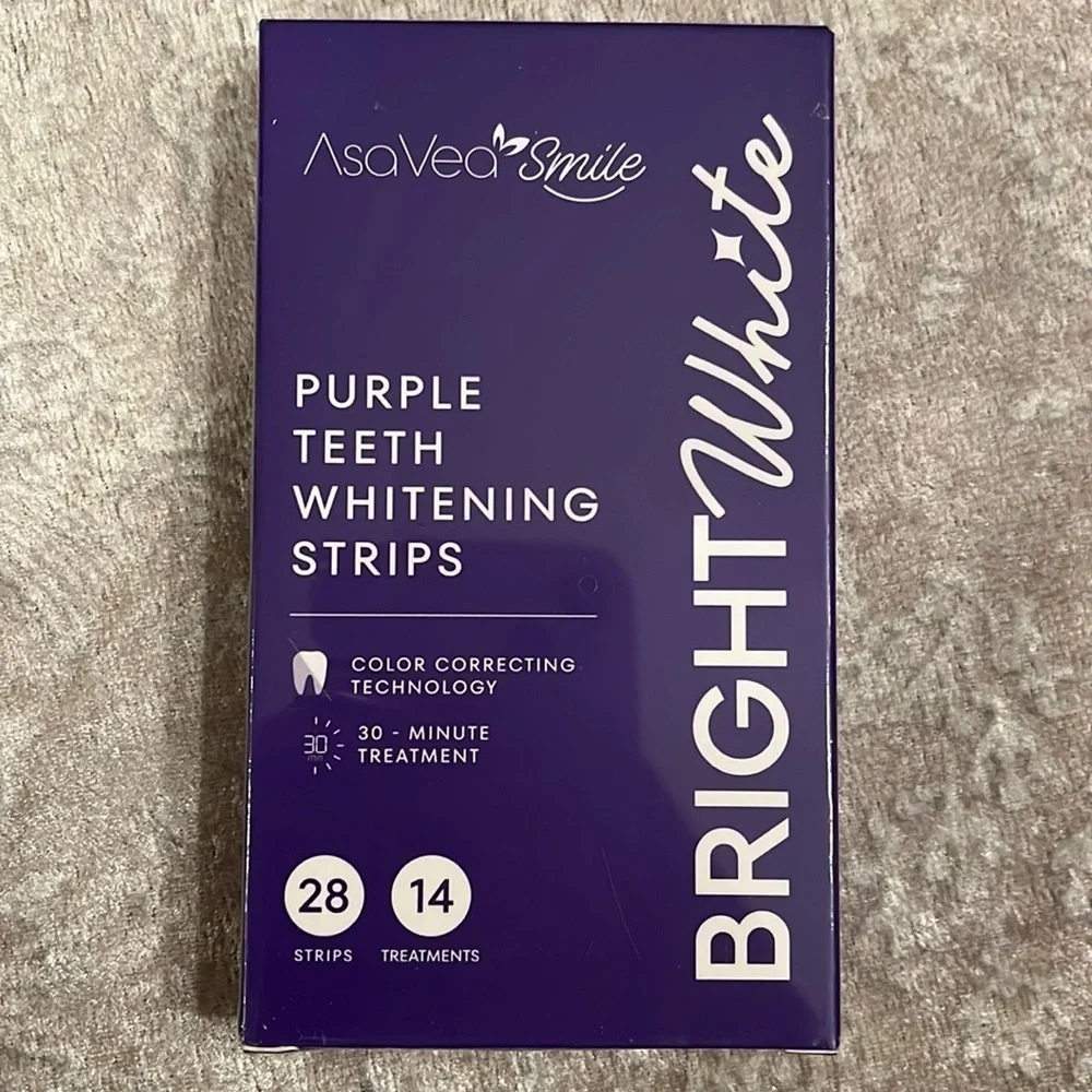 Brand New Bright White Bundle Purple Color Correcting Foam & Whitening Strips